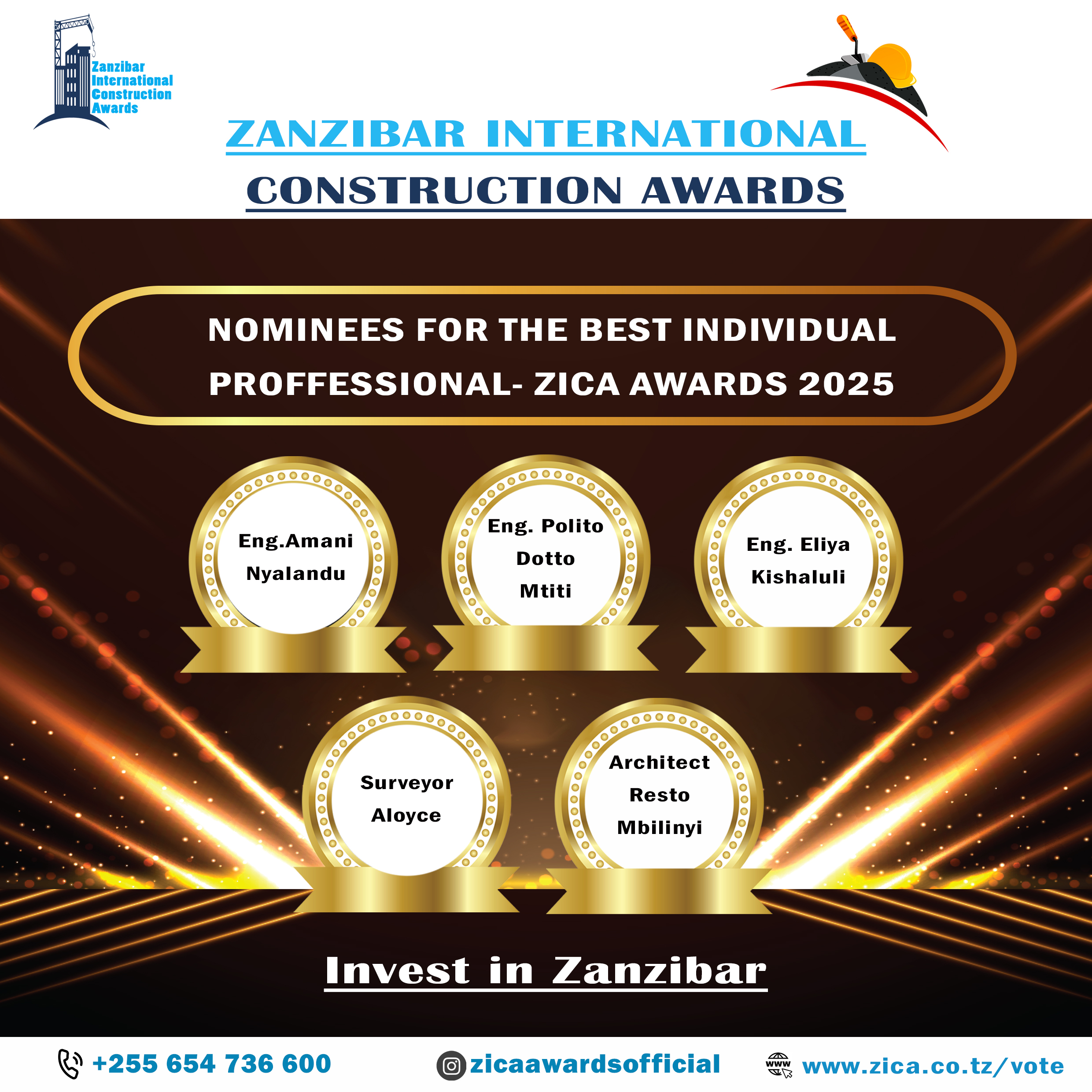 NOMINEES FOR THE BEST INDIVIDUAL PROFFESSIONAL- ZICA AWARDS 2025