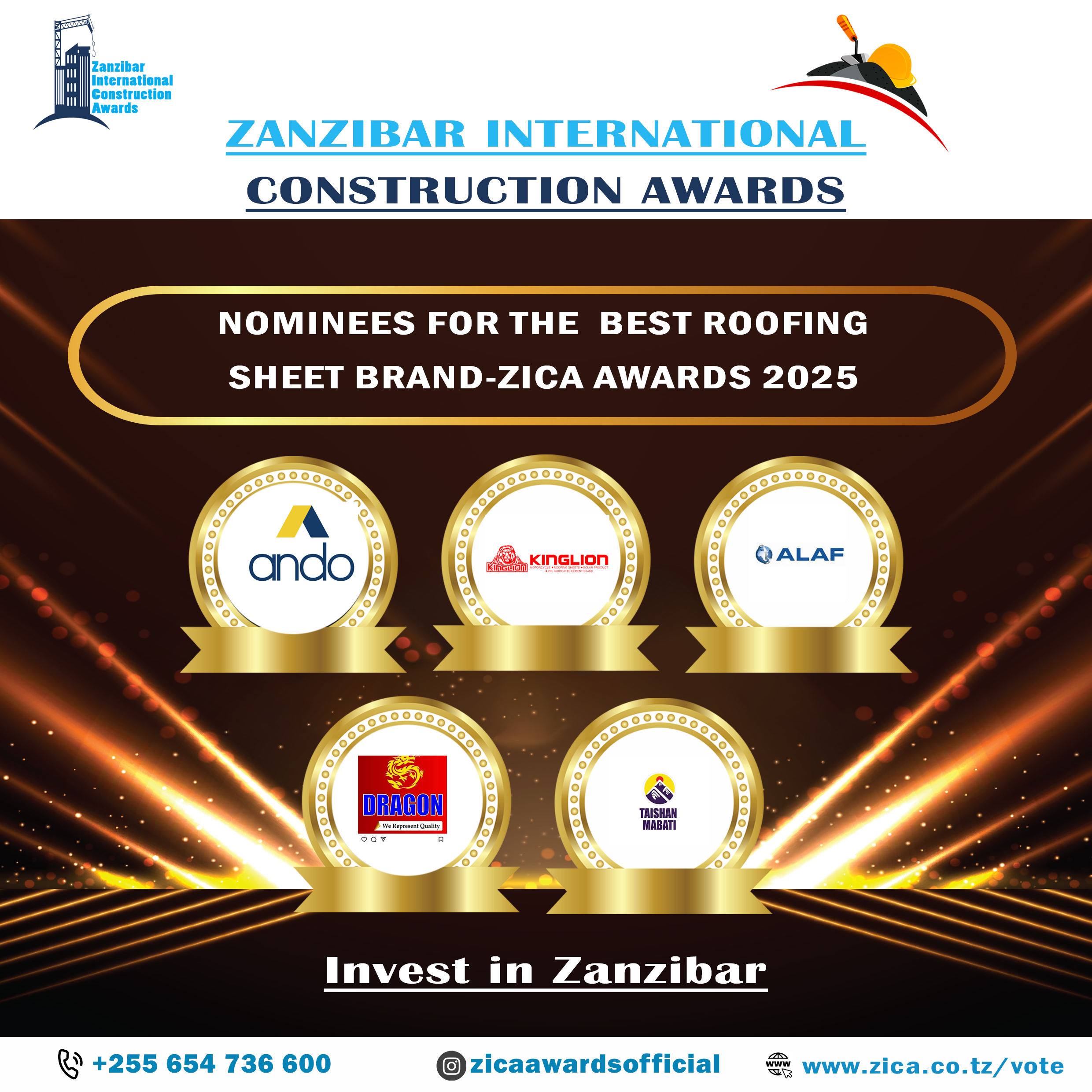 THE BEST ROOFING SHEET-ZICA AWARDS 2025